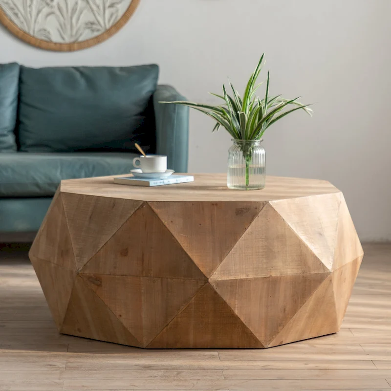 Three-dimensional Embossed Pattern Design American Retro Style Coffee Table