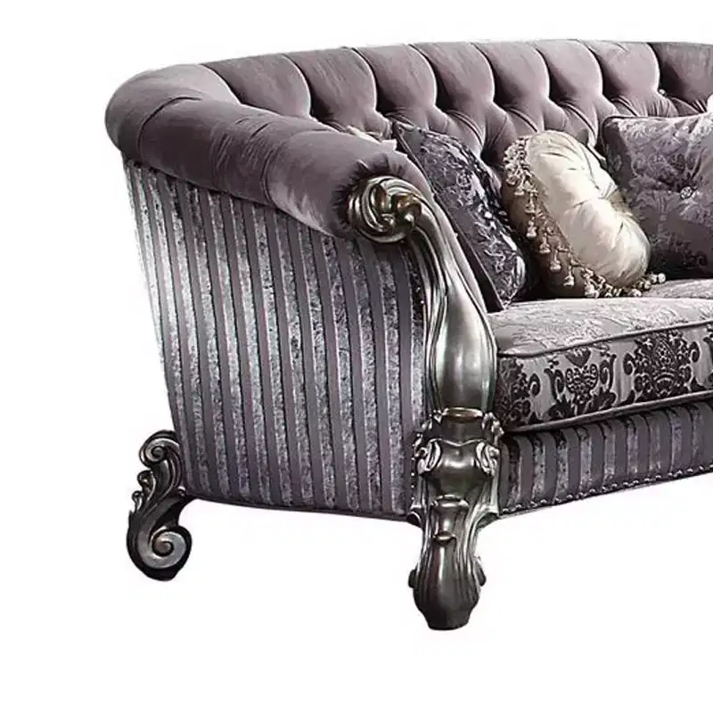 76" Versailles Sofa Velvet and Antique Platinum - Acme Furniture
