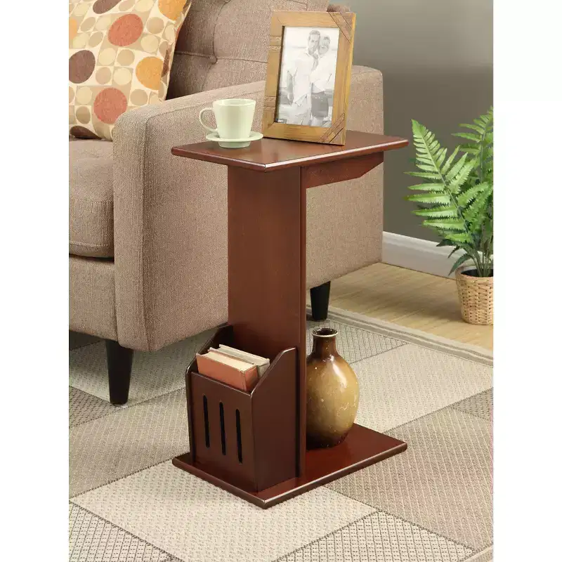 HomeStock Belmont Round Spindle Side End Table with Glossy Black Finish Perfect for Keys, Drinks, Small Accessories and Easy Setup