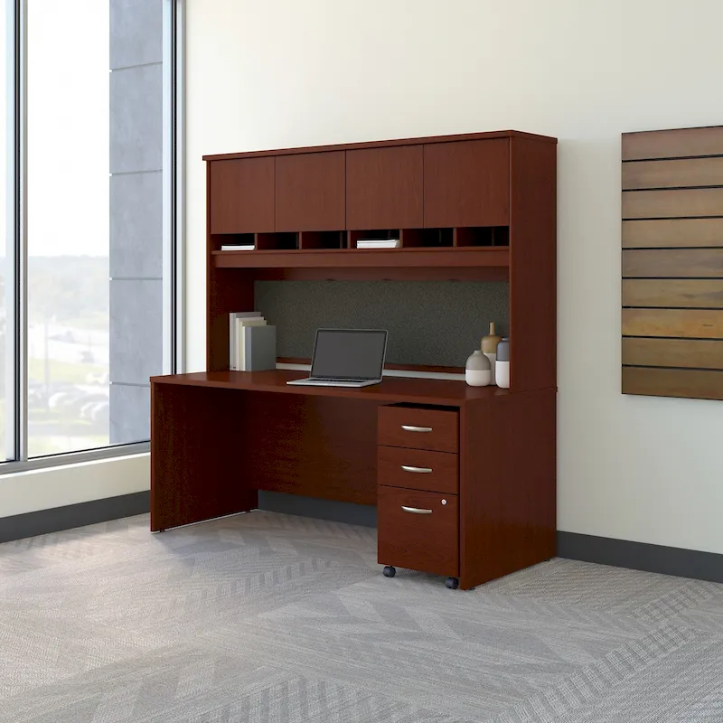 Series C 72 x 30 Desk with Hutch & Drawers by Bush Business Furniture