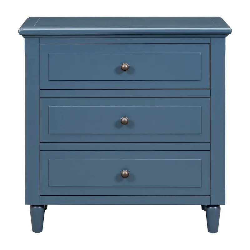 Modern Nightstand with 3 Drawers