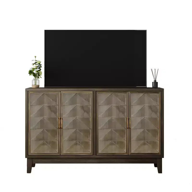 55.12''W Storage Cabinet with 4 Doors and Adjustable Shelves