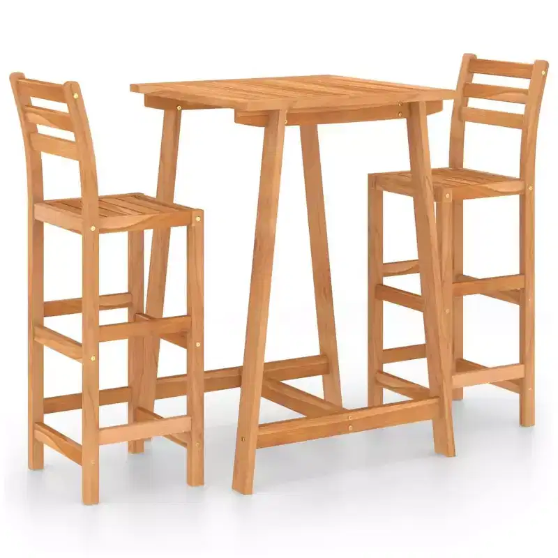 vidaXL Outdoor Bar Set Natural wood Solid acacia wood One size Durable