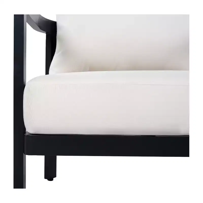 Christopher Knight Home Rosa Modern Aluminium Patio Accent Chairs with Curved Backrest and Cushion (Set of 2)