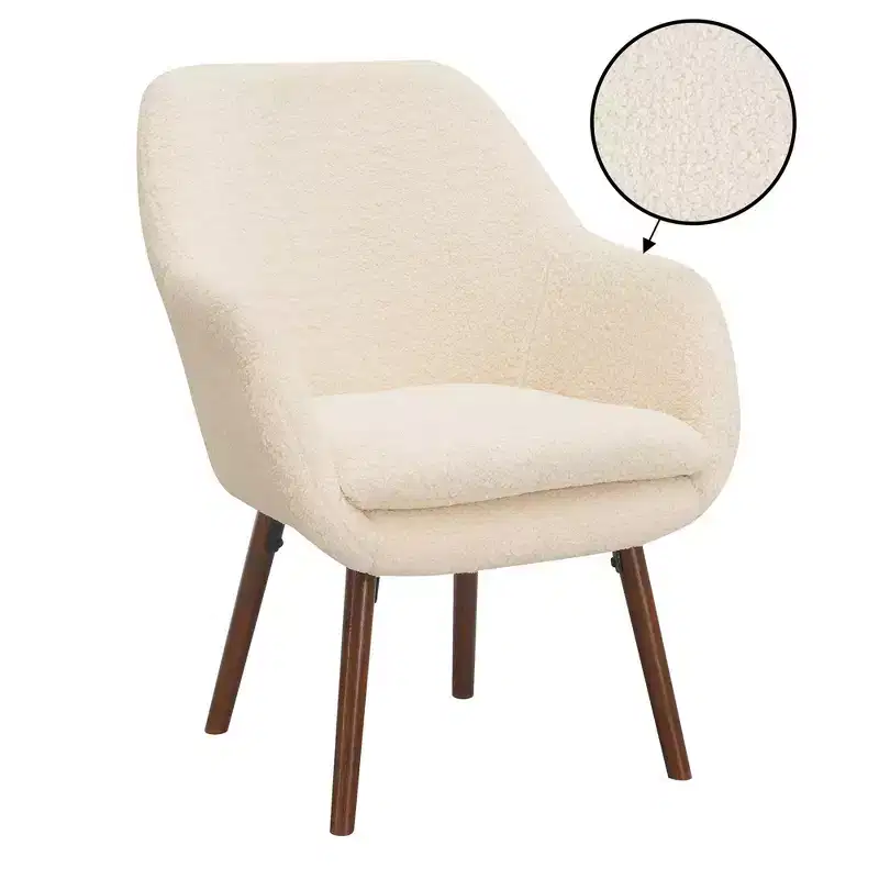 Breighton Home Take a Seat Charlotte Wingback Accent Armchair in Creme/Coffee Bean