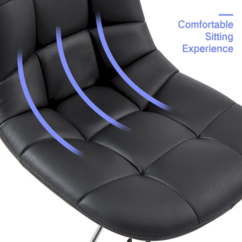 Javlergo Armless Home Office Chair, Height Adjustable Computer Desk Chair with Wheels