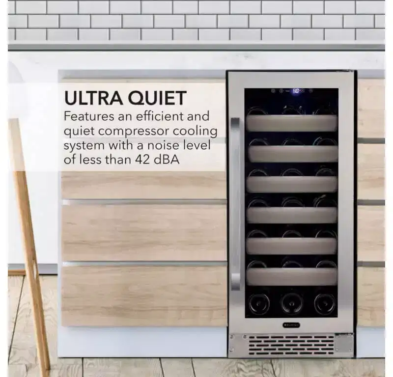 Whynter BWR-331SL Elite 33 Bottle Seamless Stainless Steel Door Single Zone Built-in Wine Refrigerator