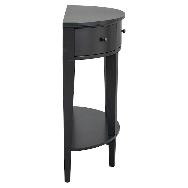 Modern Curved Console Table Sofa Table,3 drawers,1 Shelf,Black