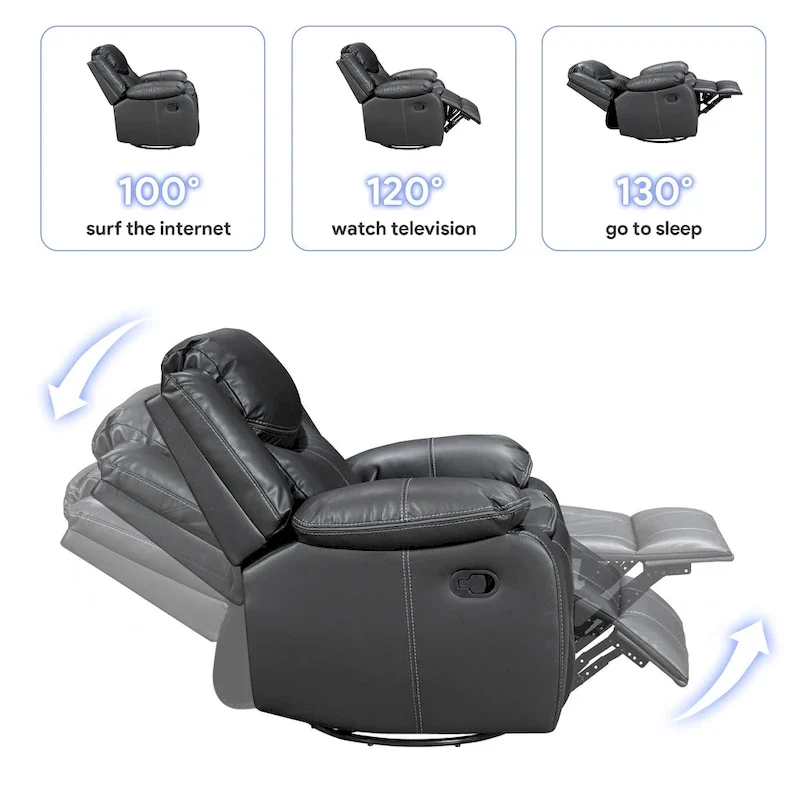 Recliner Rocking Chair With 360 Degree Swivel Recliner