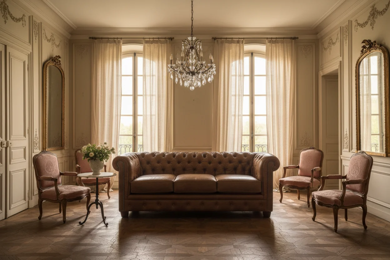 Hancock Tufted Top Grain Italian Leather Chesterfield Sofa - 31 H x 86 W x 40 D