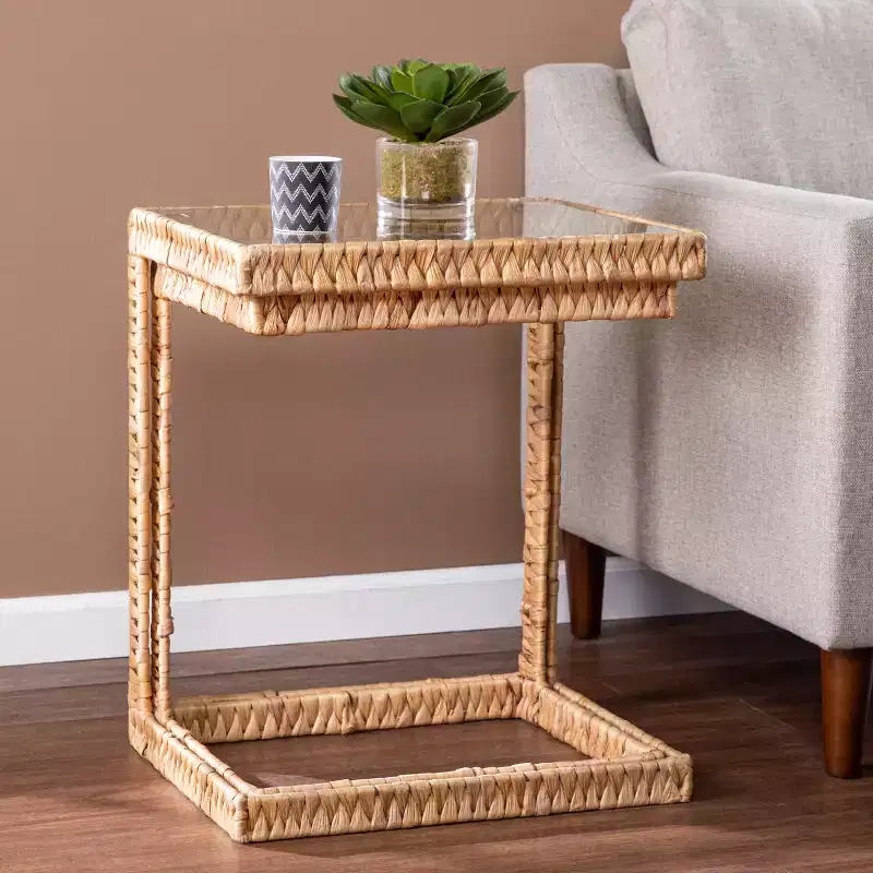 Ismaya Water Hyacinth Nesting C-Tables - 2pc Set - Natural - SEI