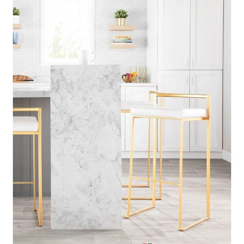 Silver Orchid Forrest Gold Stackable Bar Stools (Set of 2)