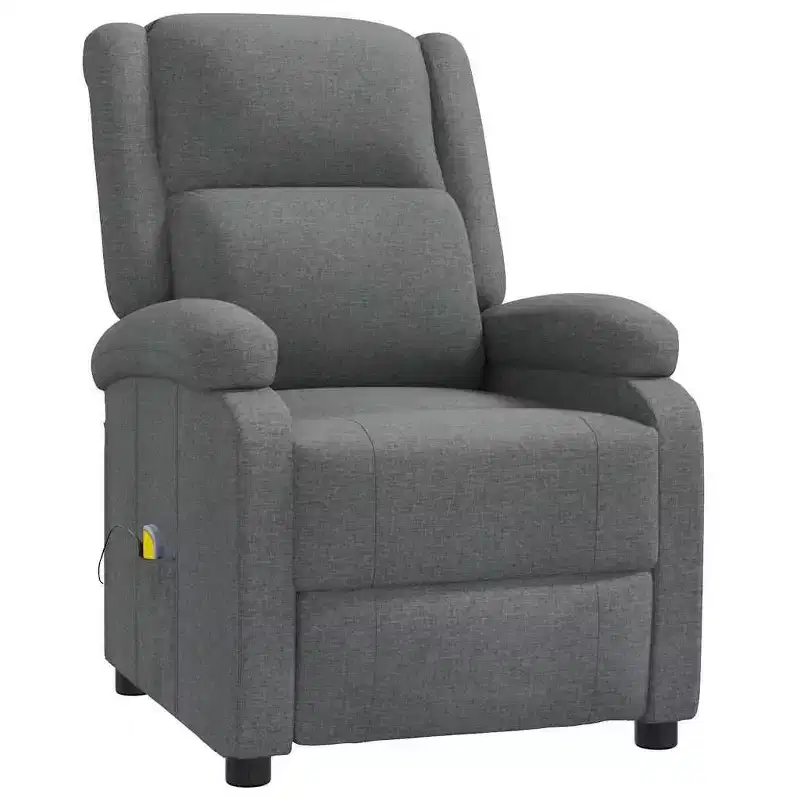 vidaXL Massage Chair Cream Polyester fabric and metal Medium
