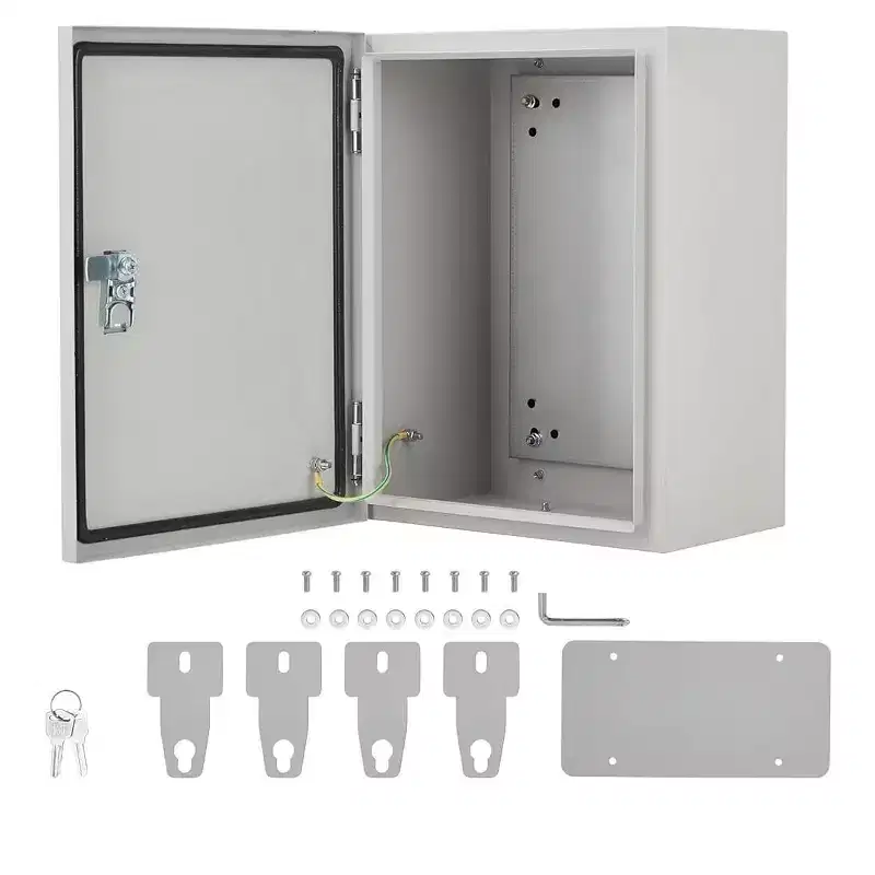 COZONY NEMA 4X Electrical Junction Box, IP66 Weatherproof Steel Enclosure, Outdoor/Indoor, Hinged, Lockable, w/ Mounting Plate, UL Listed
