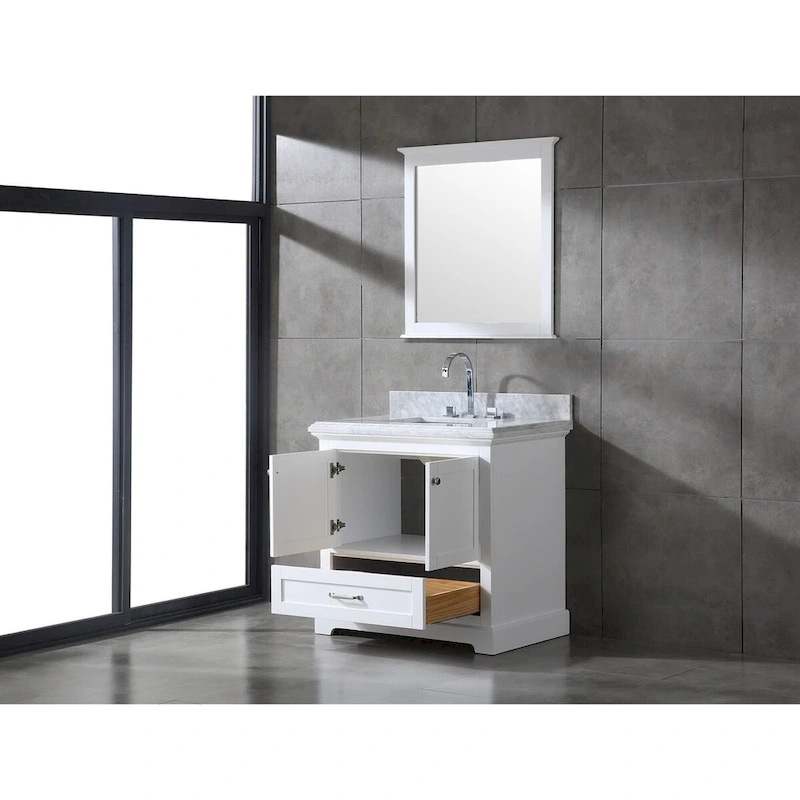 Mareo 36 Solid Wood Bathroom Vanity Set