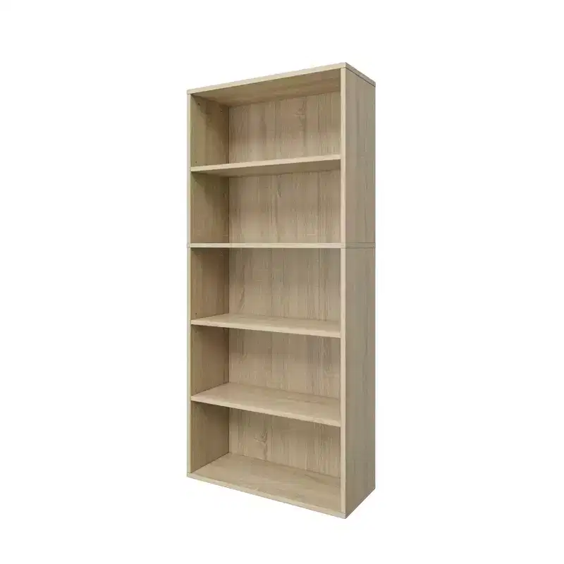 Homez 52.83 in. Tall Wood 5-Shelf Etagere Bookcase with Adjustable Shelves