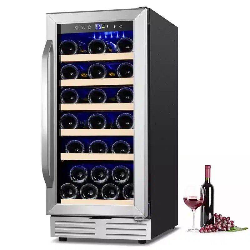 Tylza Compact 15-Inch Wine Cellar - 30 Bottle Under-Counter Cooler with Constant Temperature Tech, 3.6 Cu.Ft