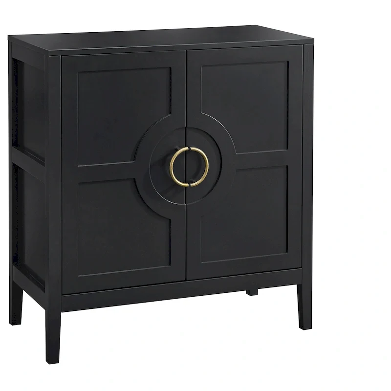 Console Cabinet with Adjustable Shelf and Metal Handles