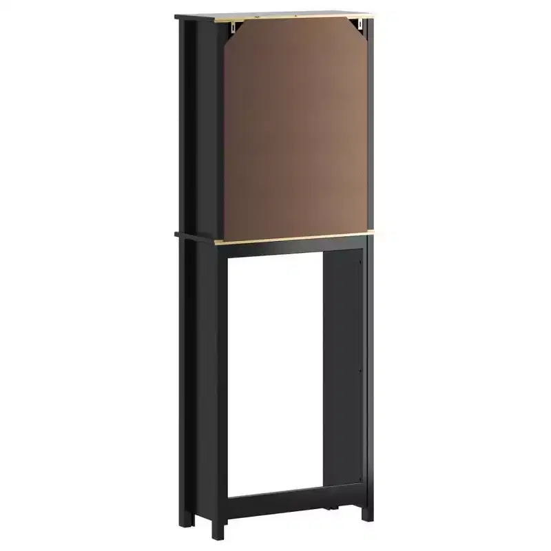 vidaXL BERG Washing Machine Cabinet Black 29.9x10.6x64.8 Solid Wood