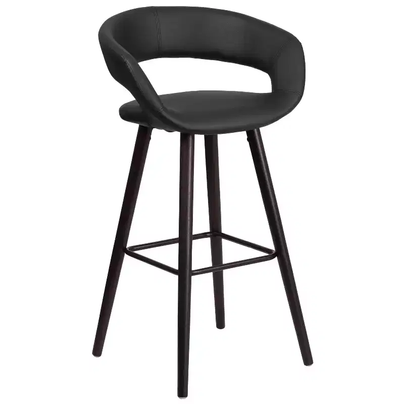 Merrick Lane Wood Ultramodern Bar Counter Stool With Upholstered Seat