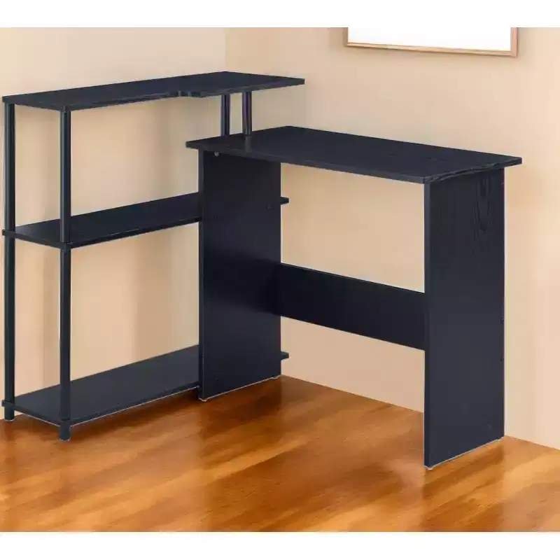 HomeRoots 39 Black L Shape Writing Desk