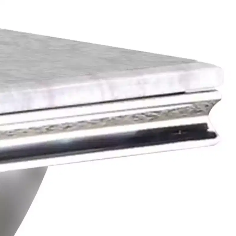 Royal Hampton Coffee Table, Faux Marble Top, Chrome Pedestal Base, 51 Inch