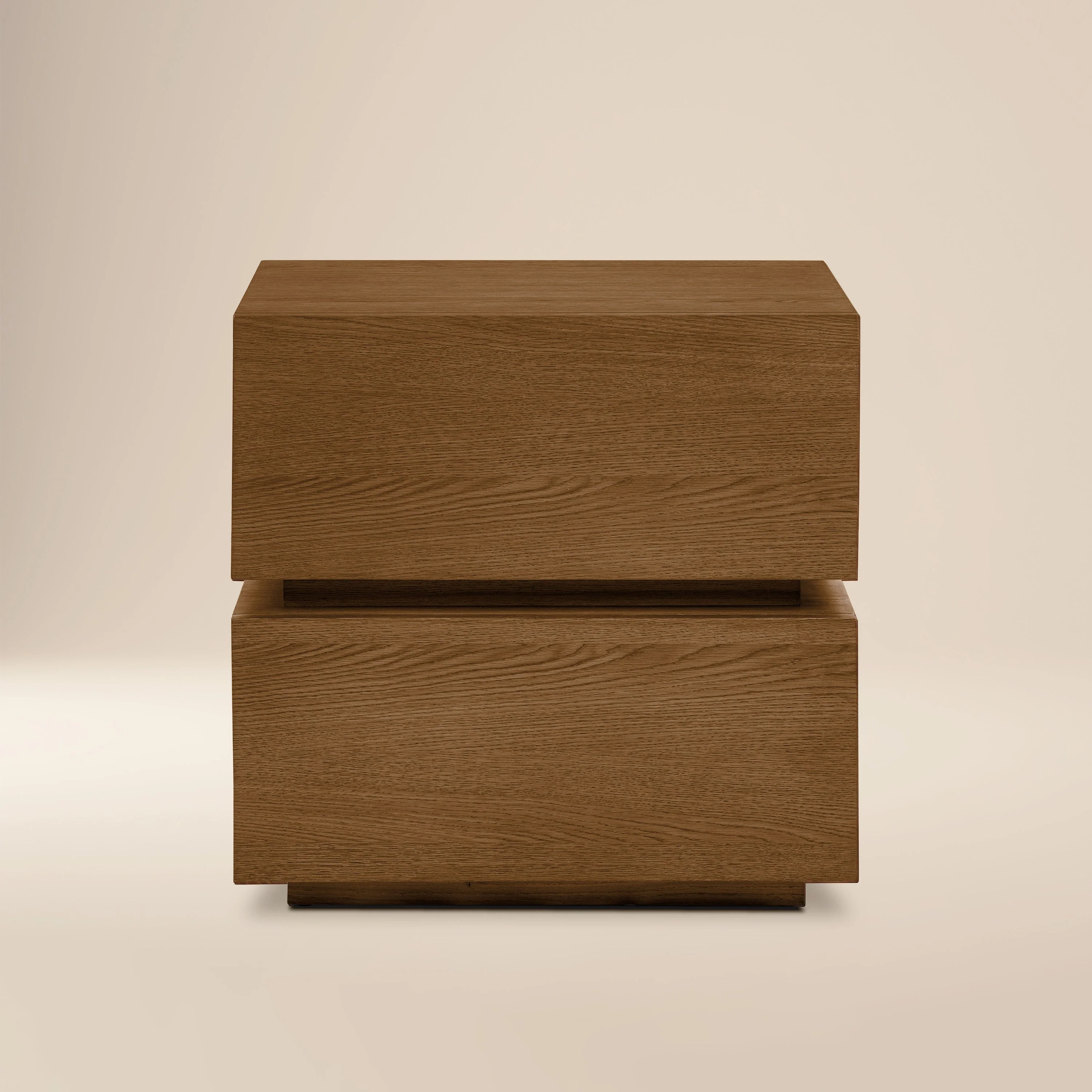 Modern Reposado Oak Oak Wood Nightstand with Solid Oak Frame