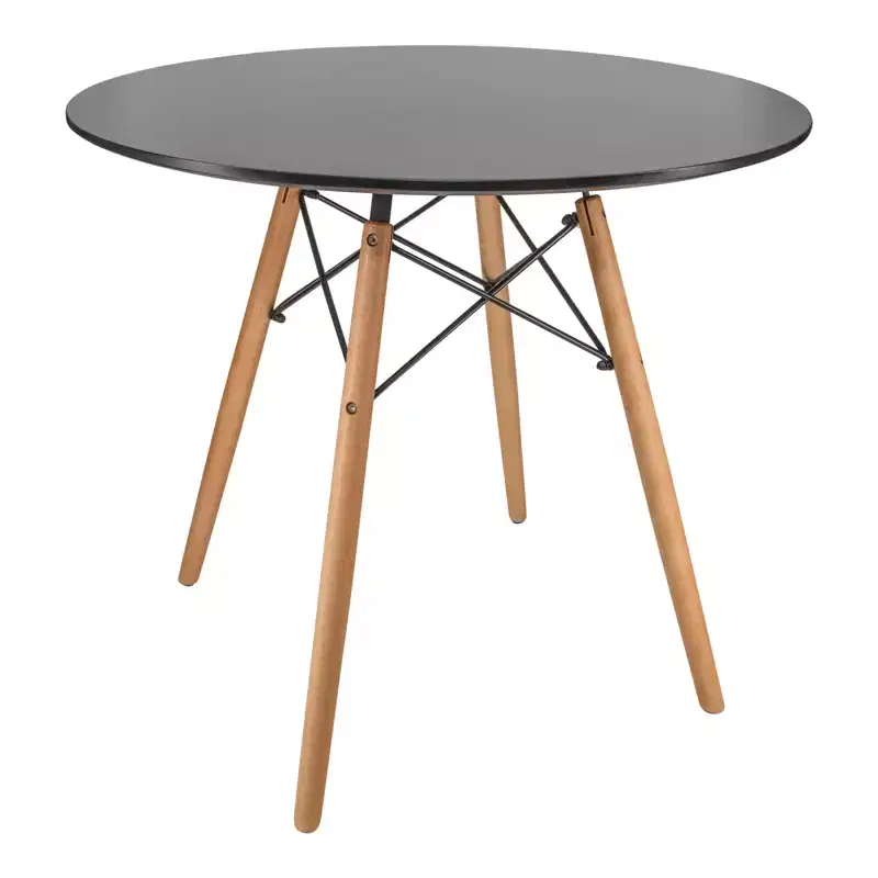 31-Inch Round Mid-Century Bistro Dining Table with Eiffel Base