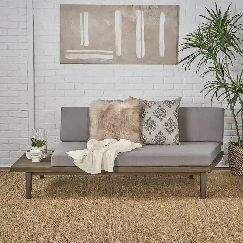 Christopher Knight Home Eulah Minimalist Wood and Fabric Left-Sided Sofa