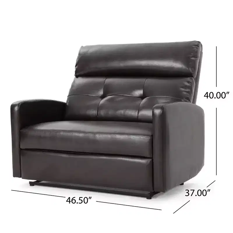 Halima 2-Seater Faux Leather Power Recliner - Brown - Christopher Knight Home: Upholstered Accent Chair, Spot Clean