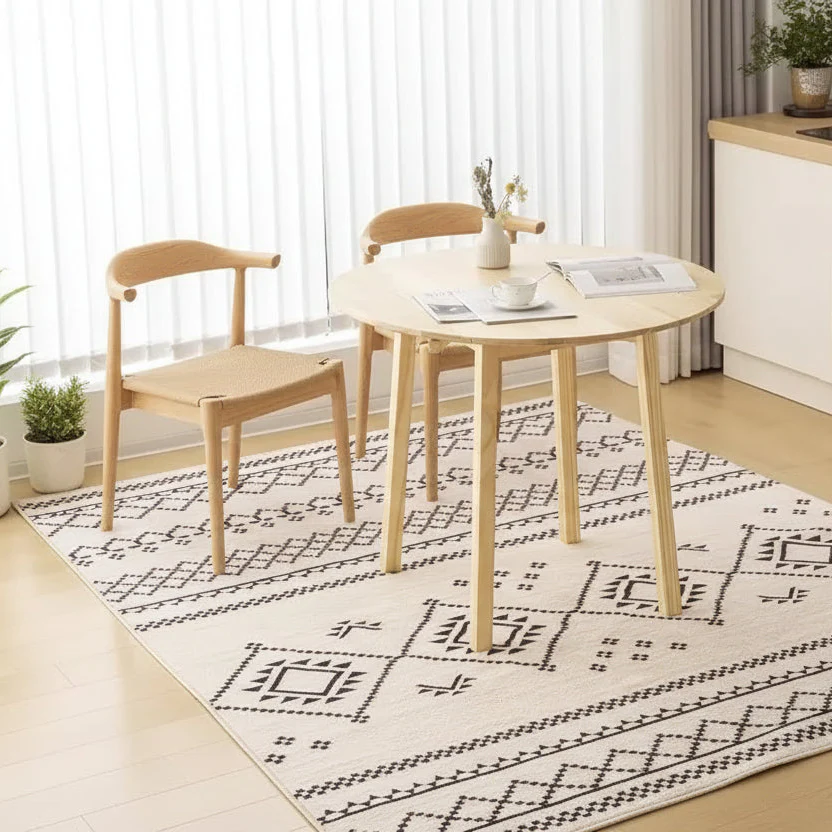35 in Solid Wood Folding Dining Table, Expandable Round Table for Home, Apartment, Office, 36x36x30 in