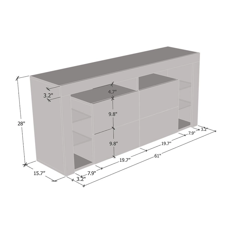Meble Furniture Minelli Modern 61-inch Glossy TV Stand