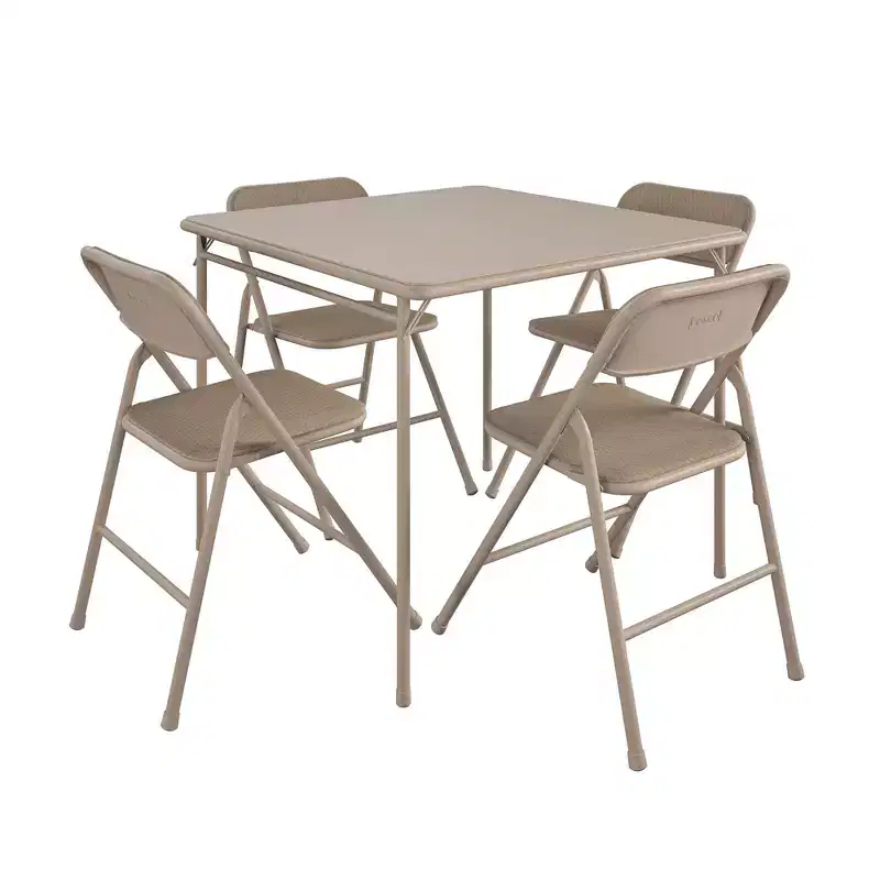 COSCO 5-Piece Folding Fabric Dining Set & 34 Vinyl Card Table