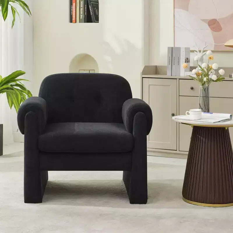 Fluffy Cloud Upholstered Accent Armchair Set of 2 Velvet Ergonomic Bedroom Reading Chair