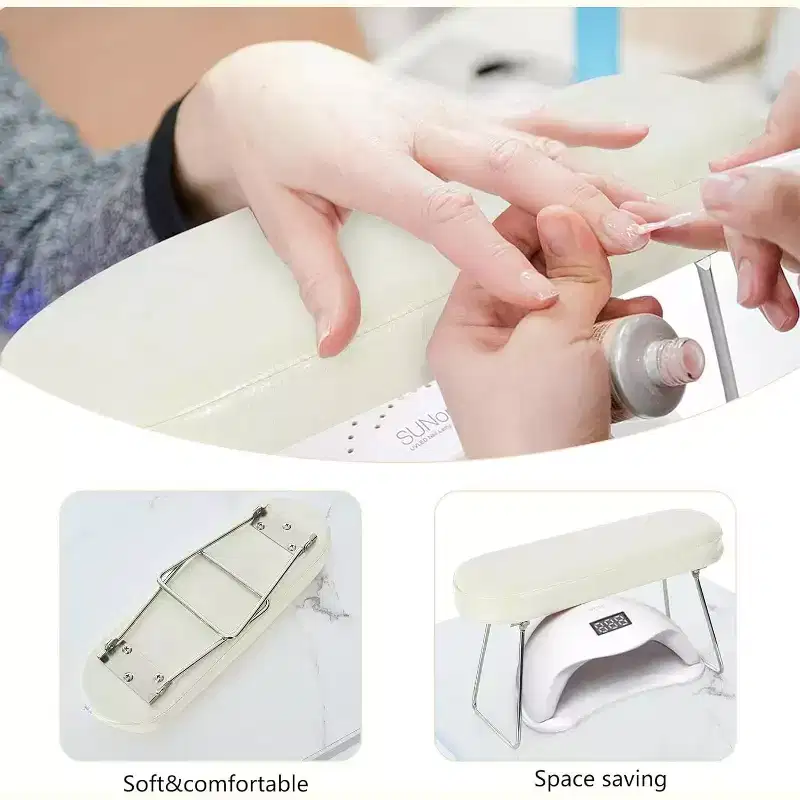 Gold & White Single-Station Manicure Table with Electric Downdraft Vent