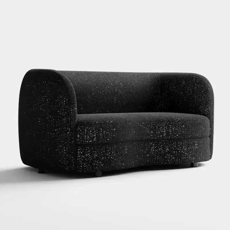 HOMES: Inside + Out 85" Pinehush Boho Curved Boucle Fabric Sofa with Pocket Coil Cushions