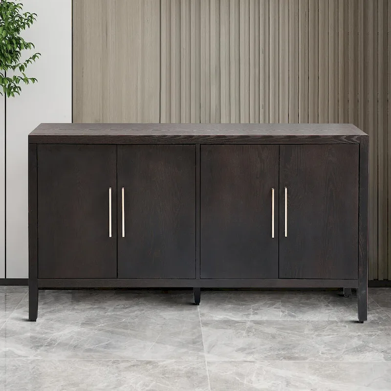 Minimalist Vintage Wooden Sideboard with Solid Pine Wood Legs