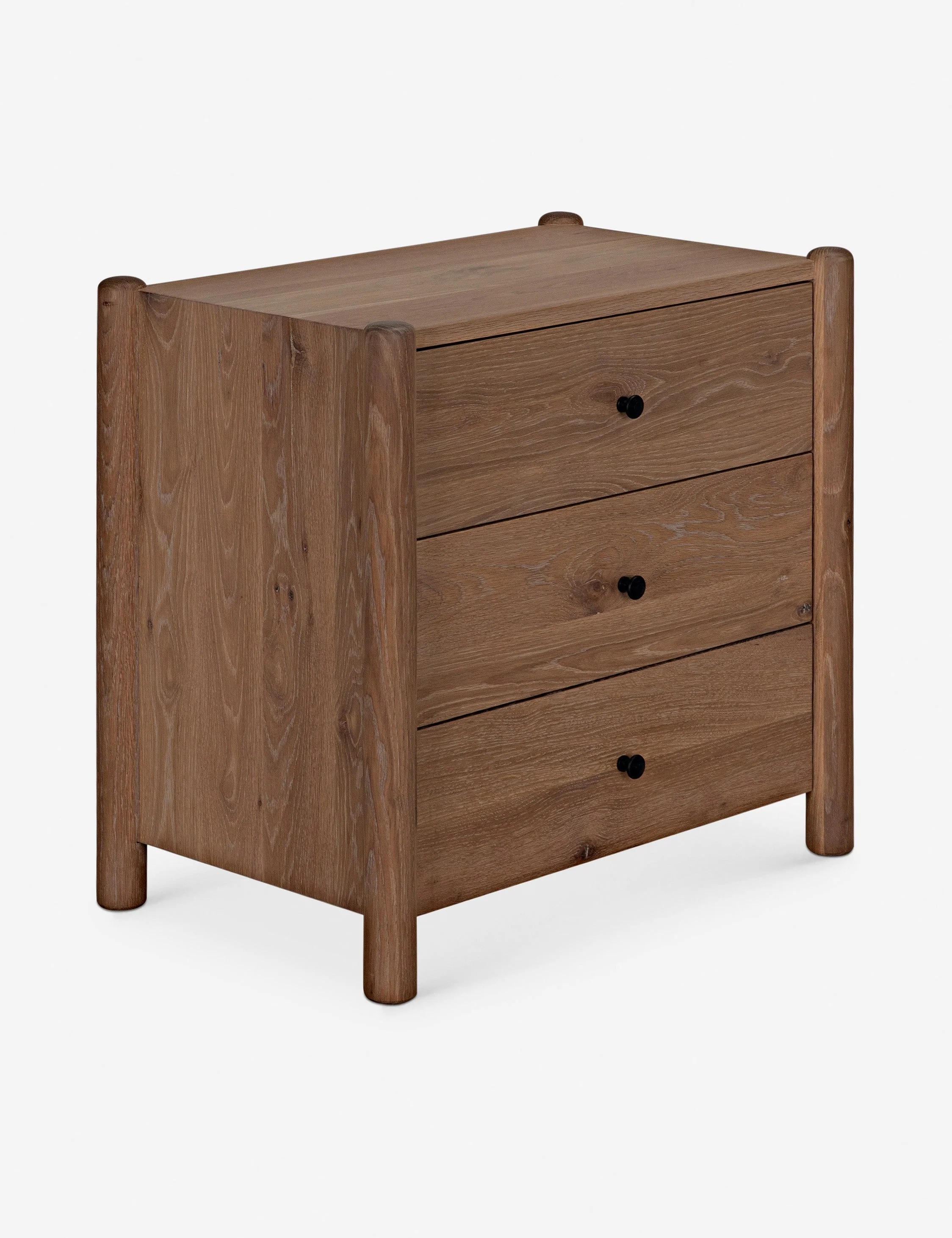 Nightstand -  pairs rounded legs with a clean-lined case for a look that feels thoughtfully tailored