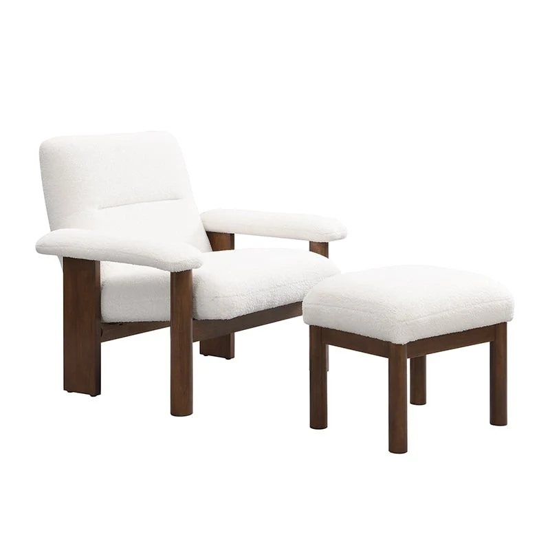 Mid-Century Accent Chair with Ottoman