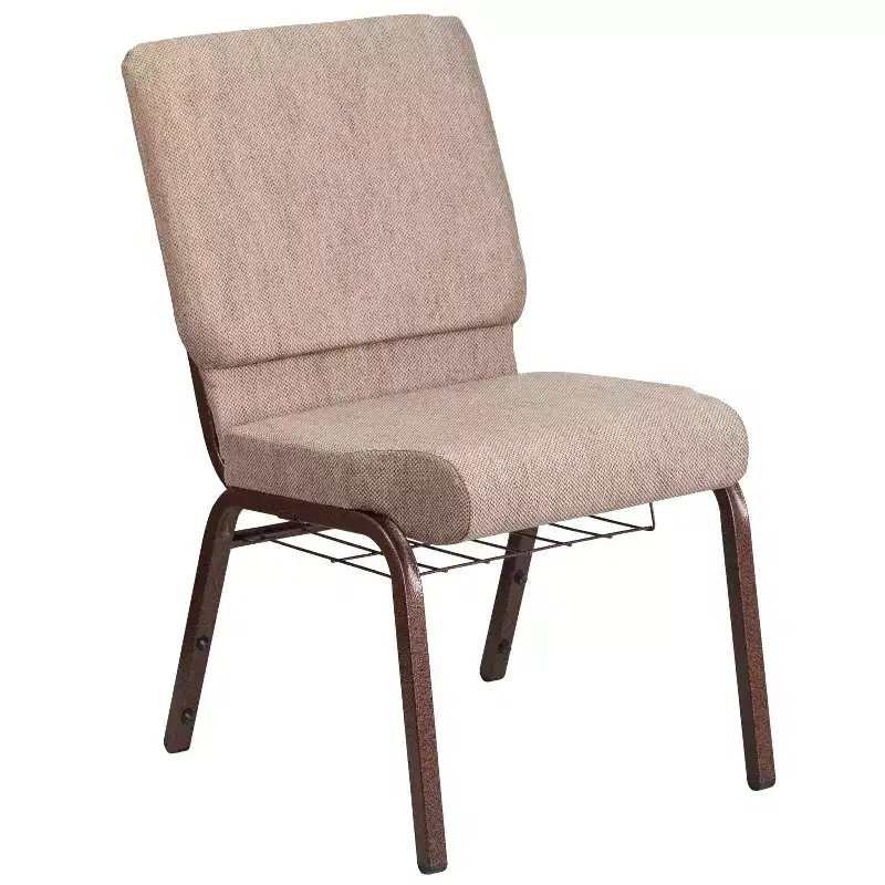 Emma and Oliver 18.5W Church/Reception Guest Chair with Communion Cup Book Rack
