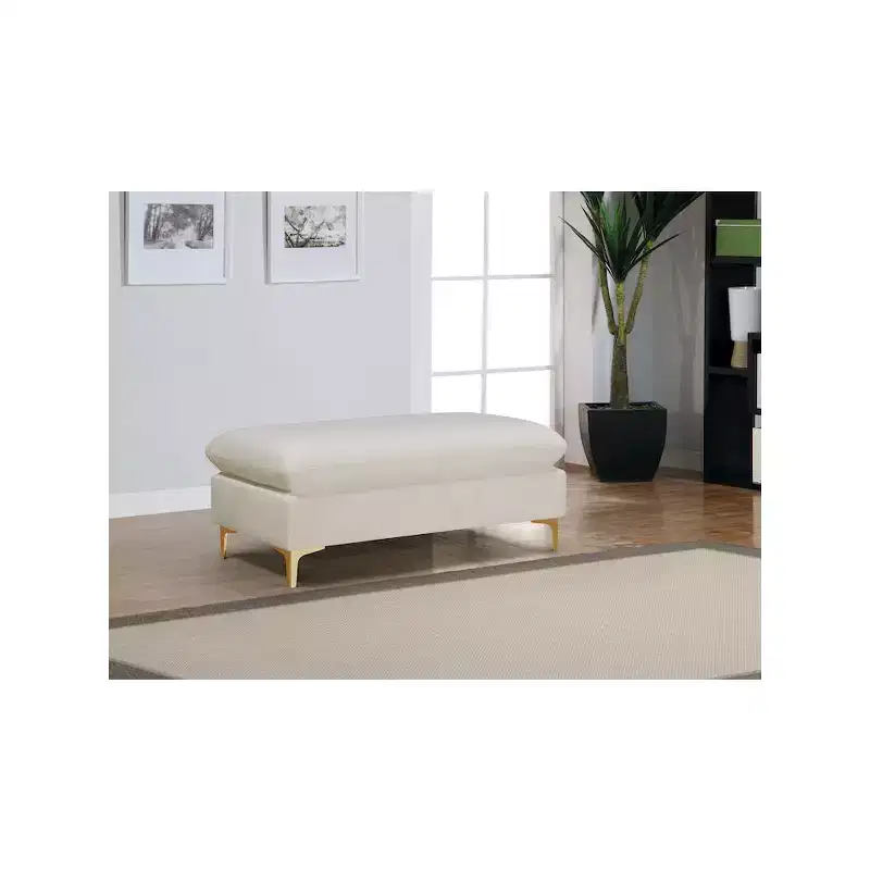 Velvet Ottoman, Modern Upholstered Footrest