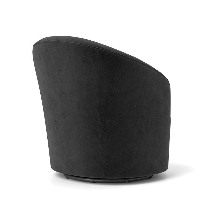 SEYNAR Modern Velvet Upholstered 360 Degree Swivel Barrel Chair with Button Tufted Back Set of 2