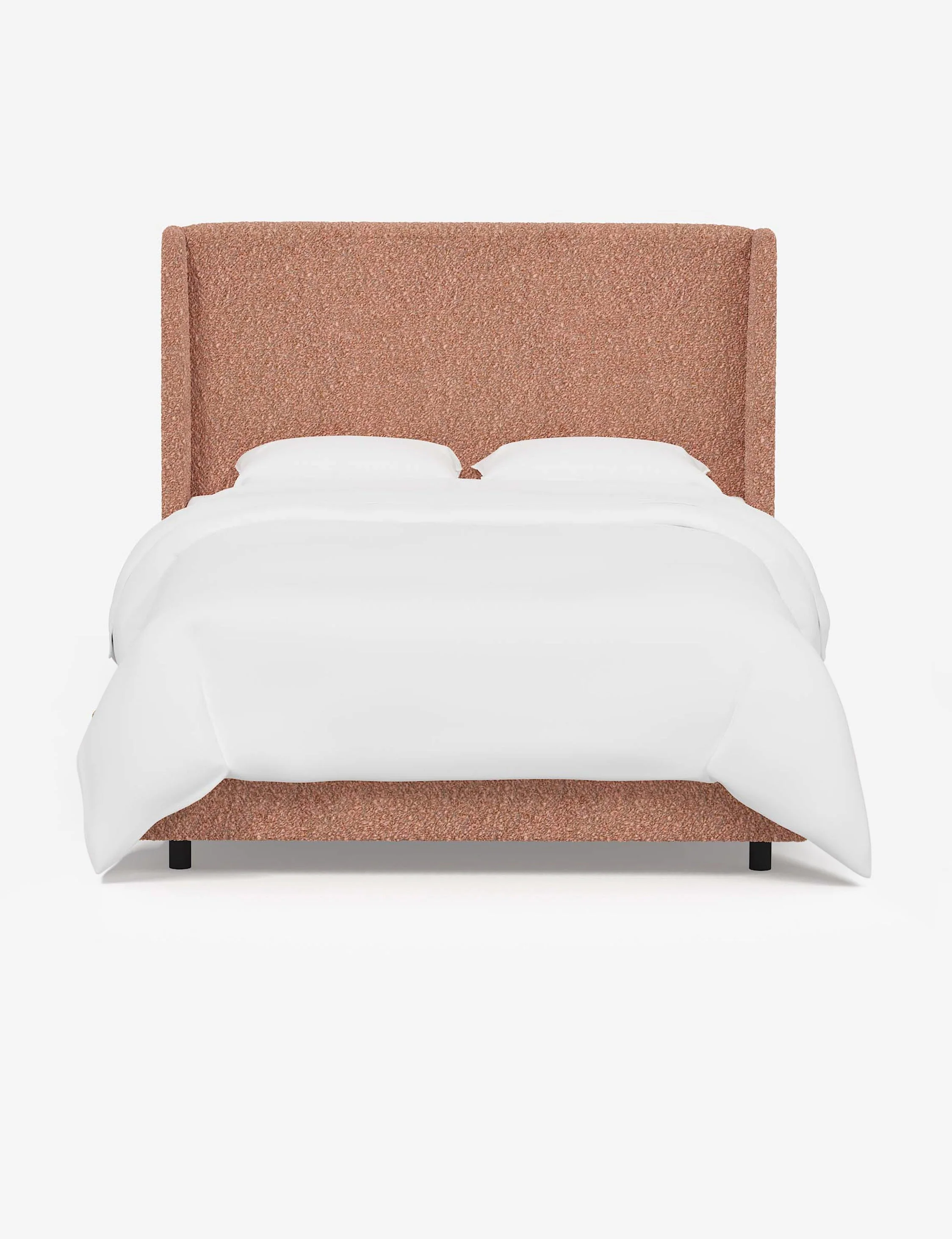 Bed A sly bed frame made to fit a serene space. Its subtle winged headboard and trim lines offer crisp sophistication. Bring a touch to