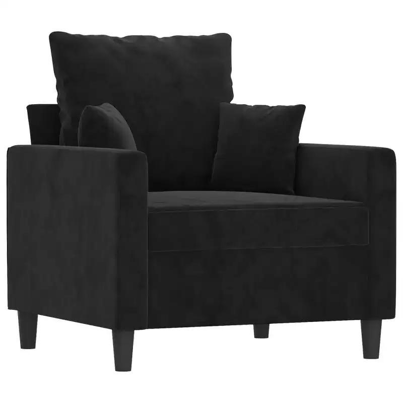 Modern Black Velvet Sofa Chair