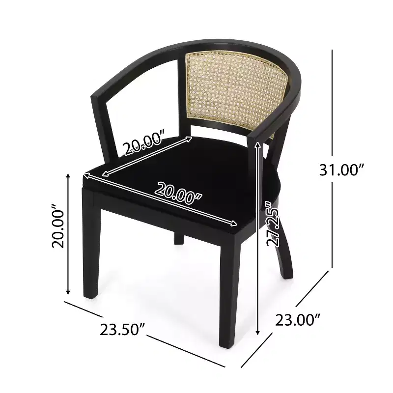 Christopher Knight Home Delwood Traditional Upholstered Rubberwood and Cane Dining Chairs (Set of 2)