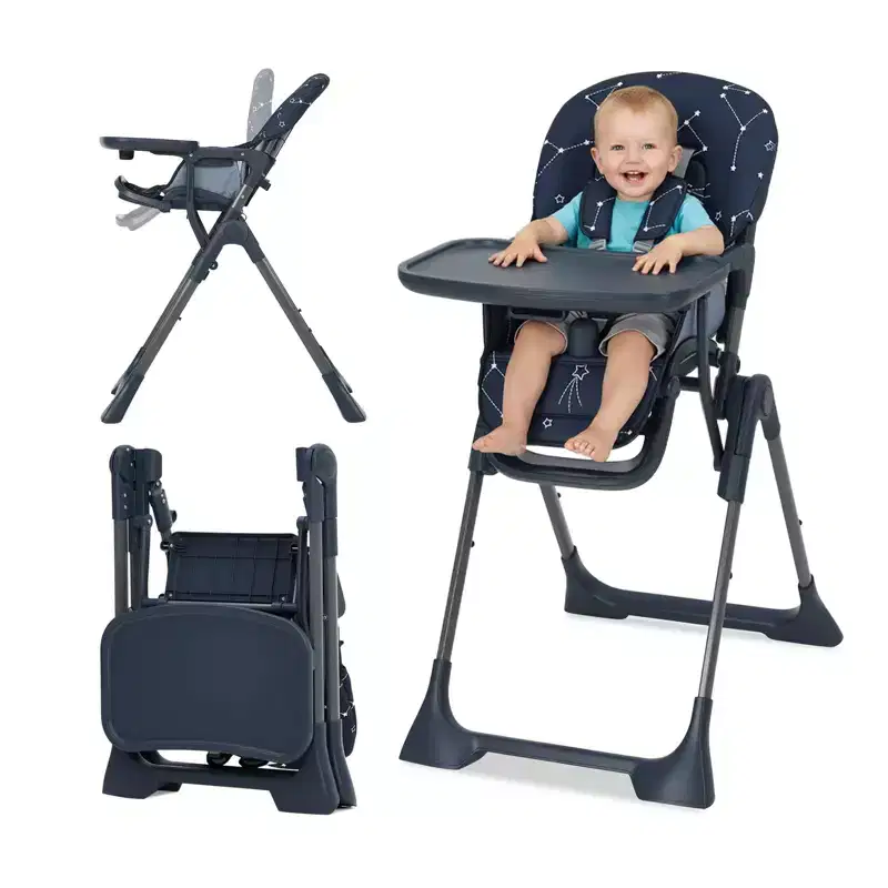 42.5 Adjustable Baby High Chair for Toddlers, Multi-Level Height & Backrest Adjustment, Removable Tray and Fast Folding for Space-Saving Storage