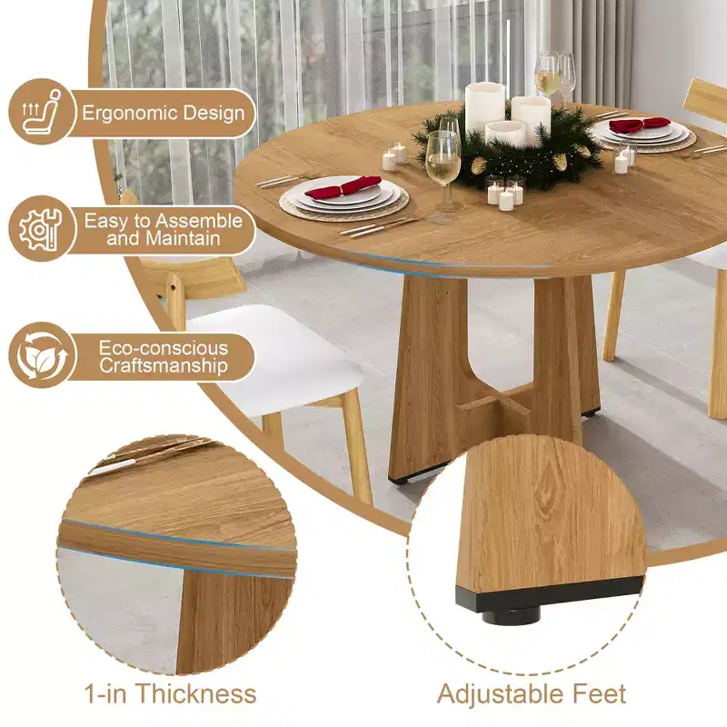 GDFStudio Lloyd Modern 47 Round Dining Table