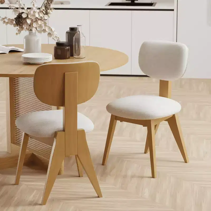 MAYEERTY Dining Chairs Set of 2 Natural Wood Leg for Home Dining Space