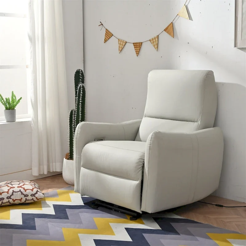 Power Recliner Chair Wall Hugger,Small Home Theater Seating with Lumbar Support,Single Recliner Sofa for Living Room
