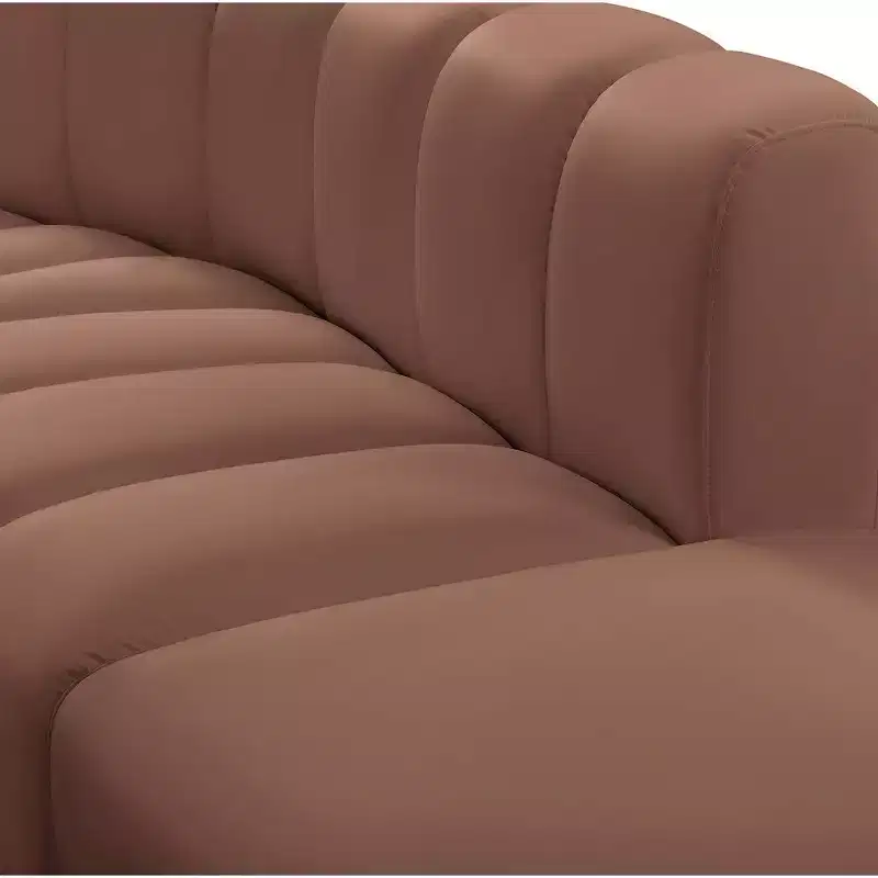 Meridian Furniture,Arc Cognac Vegan Leather Modular Sofa